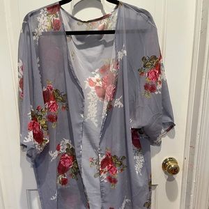 Women’s floral chiffon casual cardigan